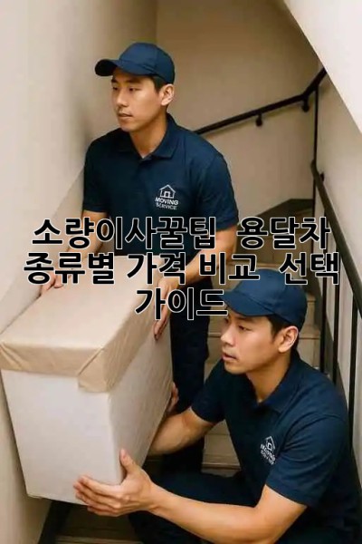 #소량이사꿀팁 🚚 용달차 종류별 가격 비교 & 선택 가이드