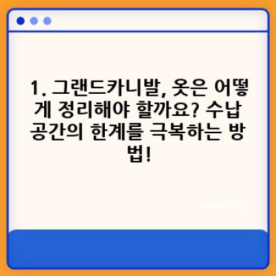 그랜드카니발 옷걸이 설치 및 활용 완벽 가이드: 짐 정리 끝판왕!