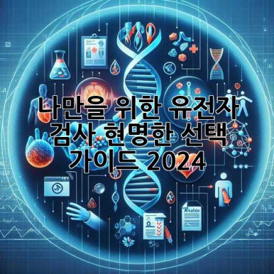 나만을 위한 유전자 검사🧬 현명한 선택 가이드 2024!